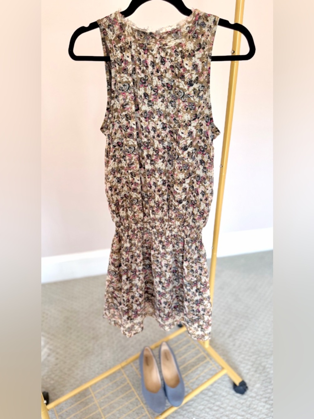 H&M Floral Pleated Sleeveless Dress Boho Mini Size 4 - Picture 2 of 7